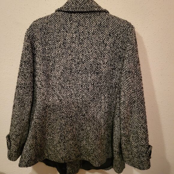 Anne Klein Womens Herringbone Peacoat SIZE XL - Picture 3 of 7
